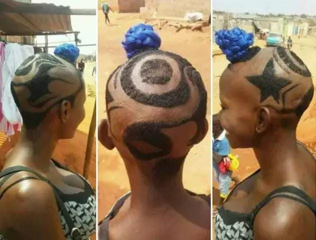 Check this out!Lady shows off her wierd hair style